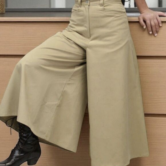 ROCKMOUNT Split Riding Skirt Faux Suede Vtg Wide Leg Equestrian Pants - Picture 1 of 13